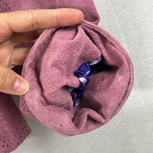 Hal Rubenstein Pink Laser Cut Genuine Leather Zip Jacket Womens Size 3x - Picture 16 of 16